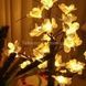 Ночник настольный Молодое дерево светящееся 24 LED, питание от USB или 3 батарейки АА Черный ствол и белые