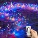 Гірлянда роса 100м з пультом керування USB Зелений дріт, мультиколор