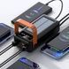 Power Bank 100000 mAh с ремешком, фонарем и встроенными кабелями для зарядки YM-638 CX Черный