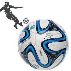 Мяч футбольный PU ламин 891-2 сшит машинным способом Белый