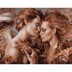 Картина по номерам Strateg ПРЕМИУМ Ангелская любовь размером 40х50 см (GS123)