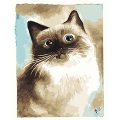 Картина по номерам Strateg ПРЕМИУМ Удивительная кошка размером 40х50 см (DY180)