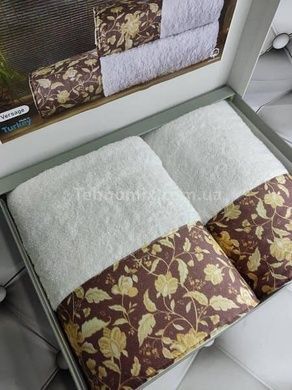 Полотенца подарочные Belizza BLZ Versace Махра набор 2 шт