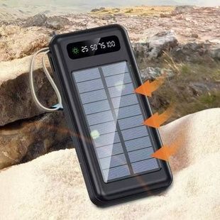 Power Bank із сонячною панеллю 30000мАч Чорний