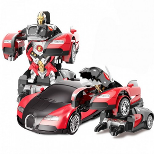 Машинка Трансформер Bugatti Robot Car Size 1:18 Червона