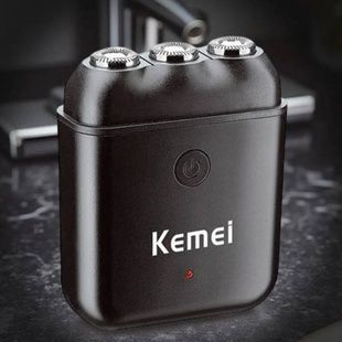 Електробритва акумуляторна з USB зарядкою роторна водонепроникна Kemei IPX7 KM-1005 Чорна