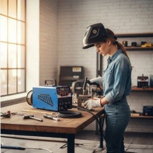 Зварювальний апарат 21.9kVA MIG,TIG,MMA DOMOTEC MIG-400 Синій із чорним