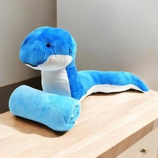 Плед-подушка 3в1 Змея 70см 29629 Синяя