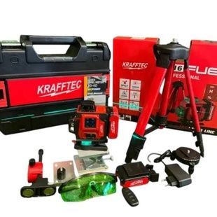 Лазерний рівень акумуляторний у валізі 16 ліній KRAFFTEC M16 Червоний