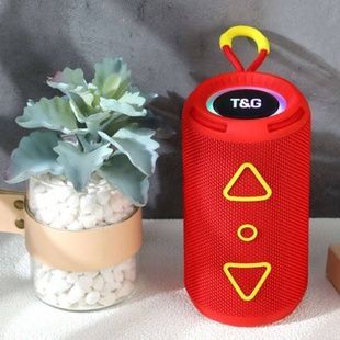 Колонка Bluetooth з RGB підсвічуванням speakerphone радіо TG657 Червона