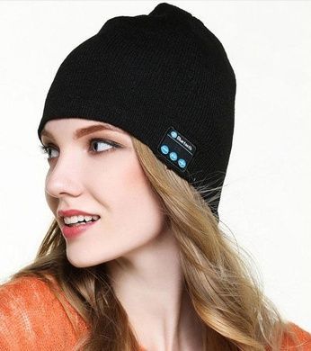Портативна колонка Шапка з bluetooth навушниками SPS Hat BT True, Колір Чорний