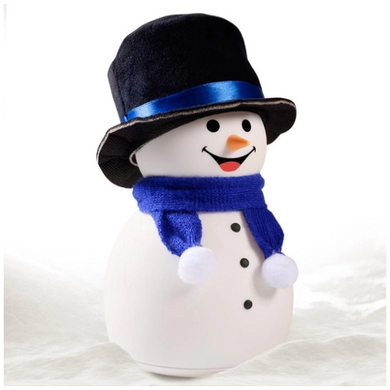 Детский силиконовый ночник игрушка Снеговик Синий