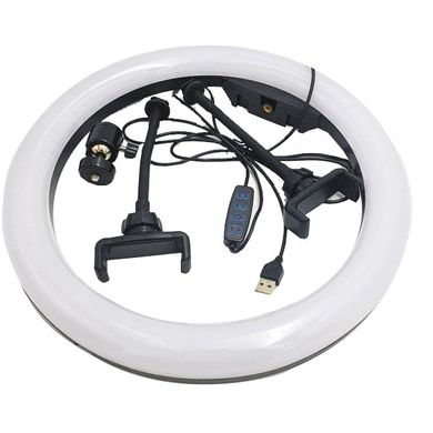 Кільцева лампа LED LC-330 33 см з 2 тримачами для телефону