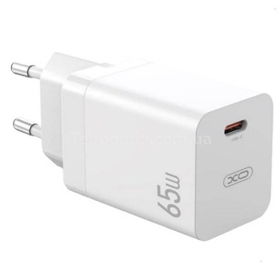 Мережевий зарядний пристрій Lighting з кабелем XO CE10 1USB-C PD 65W Fast Charger