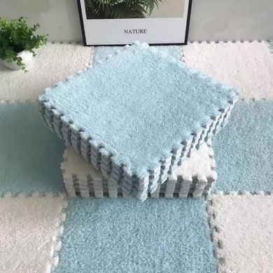 Килимок-пазл плюшевий 30&times;30см 10шт/уп floor mat AND 5579 Блакитний