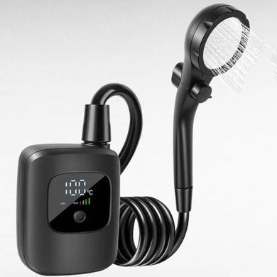 Душ аккумуляторный с силиконовым шлангом 2400 mAh Electric Outdoor Shower Черный