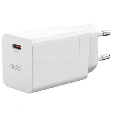 Мережевий зарядний пристрій Lighting з кабелем XO CE10 1USB-C PD 65W Fast Charger