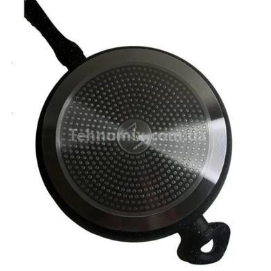 Сковорода с мраморным антипригарным покрытием и крышкой 32см Тор Kitchen ТК00096 Черная