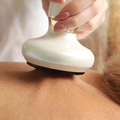 Масажер ручний вакуумний з підігрівом регульований Cupping massage Білий