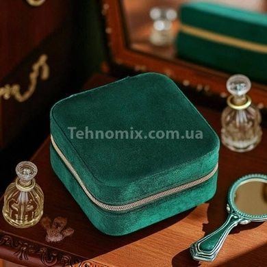 Шкатулка органайзер для хранения и перевозки украшений Зеленая