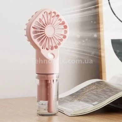 Вентилятор ручной портативный с распылением воды Small fan Розовый