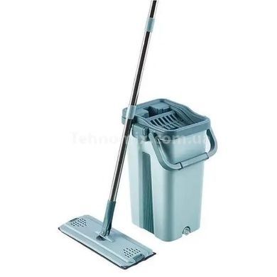 Комплект для прибирання відро та швабру HouseWork flat bucket Mop 8л Темно-зелений