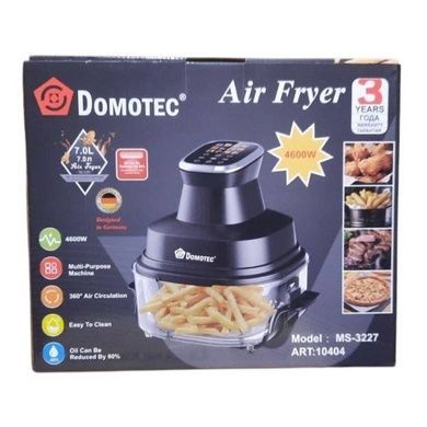 Аерофритюрниця зі скляною чашею 7л Domotec MS 3227 Чорна