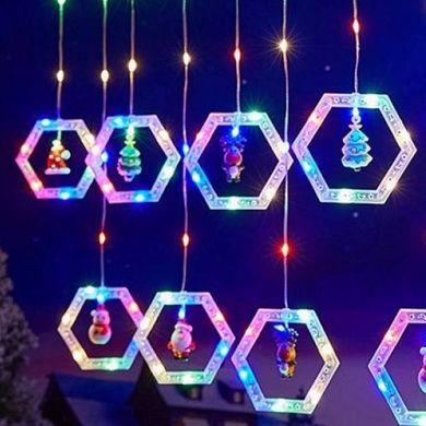 Гирлянда штора игрушки в сотах 10шт USB Мультиколор