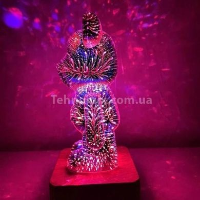 Нічник 3D Ведмедик Феєрверк на підставці BearBrick
