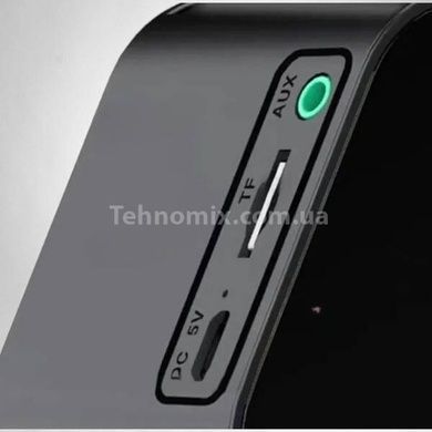Портативная колонка с часами Q5 BT Черная с белой подсветкой