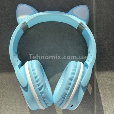 Бездротові навушники Bluetooth з котячими вушками LED SP-25 Блакитні