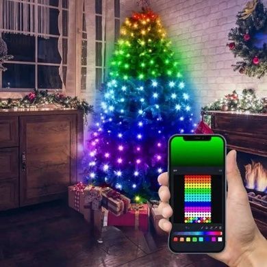 Гирлянда Конский хвост на кольце 2м, 10 нитей USB Bluetooth + пульт Мультиколор