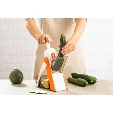Измельчитель овощей SAFE SLICE MANDOLINE Ручная овощерезка с контейнером Оранжевый