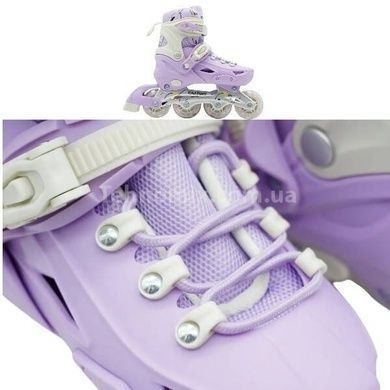 Ролики дитячі розсувні розмір 34-38 Scale Sports Purple LF 605 Бузкові з білим