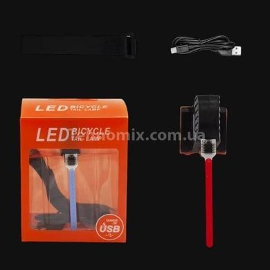 Велоліхтар акумуляторний нічний сигнальний 8821-LED Чорний