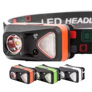 Фонарь налобный с датчиком движения W-18-XPG+6SMD white/red Черный