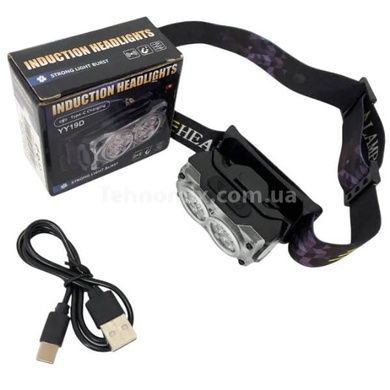 Фонарь налобный аккумуляторный с магнитом YY-19D-6SMD Черный