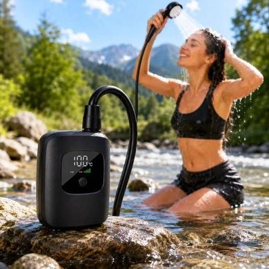 Душ аккумуляторный с силиконовым шлангом 2400 mAh Electric Outdoor Shower Черный
