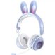 Бездротові навушники дитячі з вушками кролика LED підсвічування KE-01 Блакитний