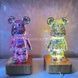 Нічник 3D Ведмедик Феєрверк на підставці BearBrick
