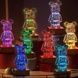 Нічник 3D Ведмедик Феєрверк на підставці BearBrick