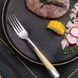Вилки десертные рифленые с золотистым узором 6 шт Cutlert set 433-10-M080