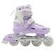 Ролики дитячі розсувні розмір 34-38 Scale Sports Purple LF 605 Бузкові з білим