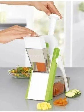 Измельчитель овощей SAFE SLICE MANDOLINE Ручная овощерезка с контейнером Зеленый