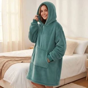 Плед - худи жіноча толстовка з капюшоном Huggle Hoodie one size Зелений