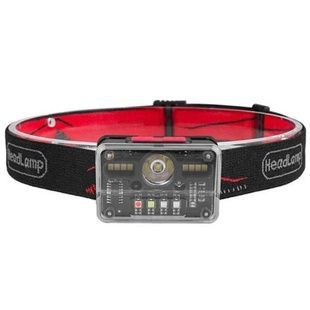 Ліхтар налобний акумуляторний з датчиком руху M-006-XPG+8SMD+4SMD Чорний