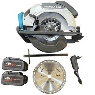 Пила акумуляторна циркуляторна ручна 48V Circular Saw X-510 Блакитна з чорним