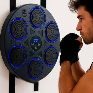 Тренажер мішень для боксу з рукавичками у комплекті музична Smart Boxing Machine Чорний