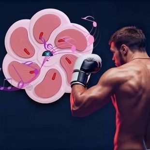 Тренажер настінний інтерактивний зі світловими та музичними ефектами Мішень боксерська Рожевий