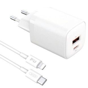 Мережевий зарядний пристрій блок живлення XO L116 PD30W/QC18W 1USB-C+1USB-A